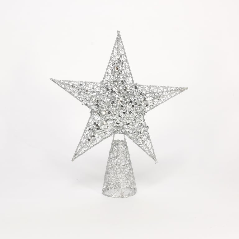 Silver Tree Topper - 30cm H Height Home Decor Garden Decoration