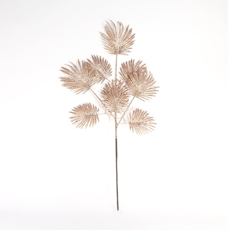 Glitter Rose Gold Leaves Spray - 25 Home Decor Party Supply Event Decoration