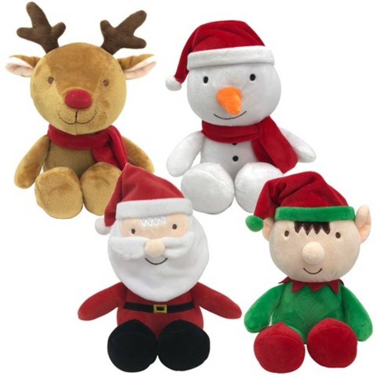 20cm Assorted Christmas Cuddlies Plush Toys - Soft Holiday Decoration for Home Decor