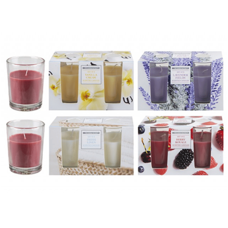 Glass Jar Votives - Set of 2 Candle Holders for Home Decor and Kitchen Lighting