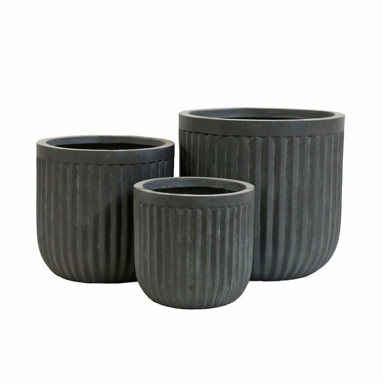 Hortus Corrugated Planters Set of 3 - Durable Outdoor Gardening Containers