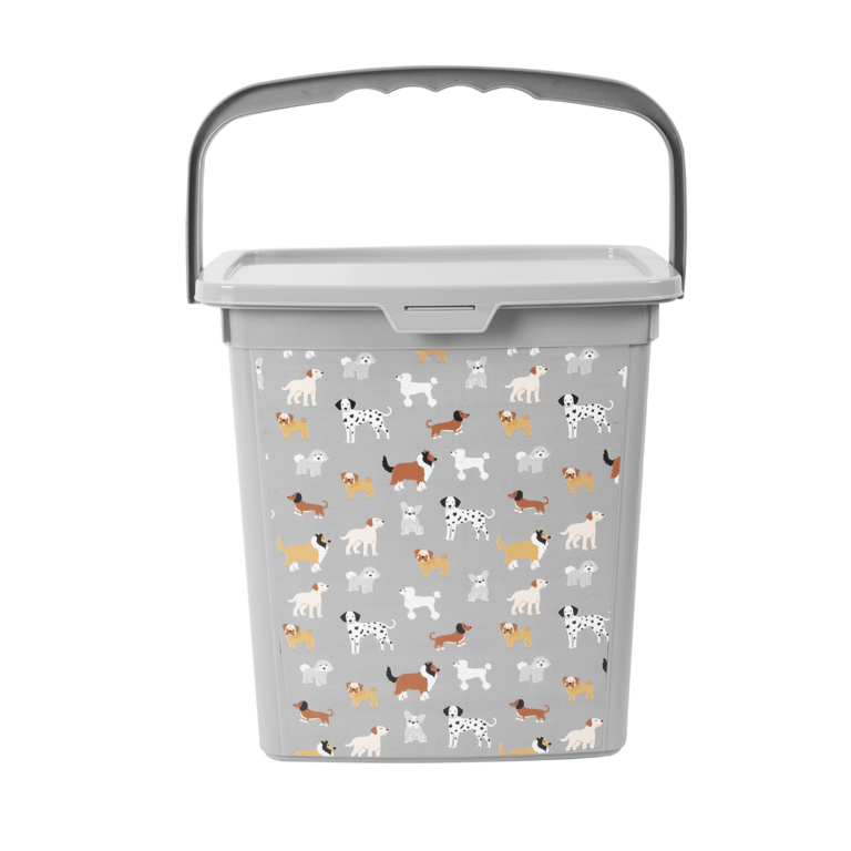 Grey Pet Food Storage Container - Durable Large Bin with Easy Clean Design