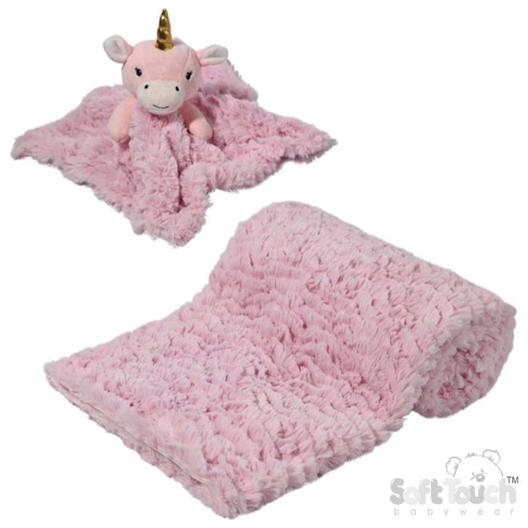 Soft Touch Pink Unicorn Comforter & Wrap Set - Cozy Home Decor Bedding with Cute Design and Warm Blanket Protection.