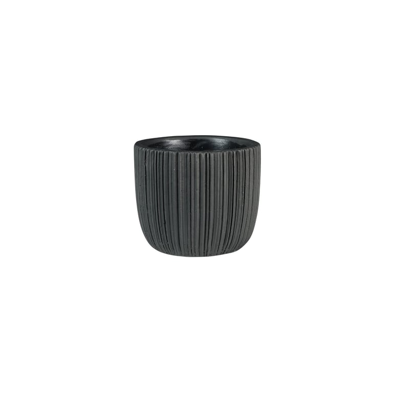 Vogue Black Linear Ceramic Pot - Modern Home Decor and Kitchen Utensil