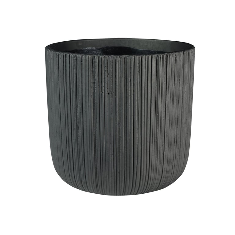 Vogue Black Linear Pot - 20cm Height x 21cm Diameter, Modern Home Decor and Kitchenware