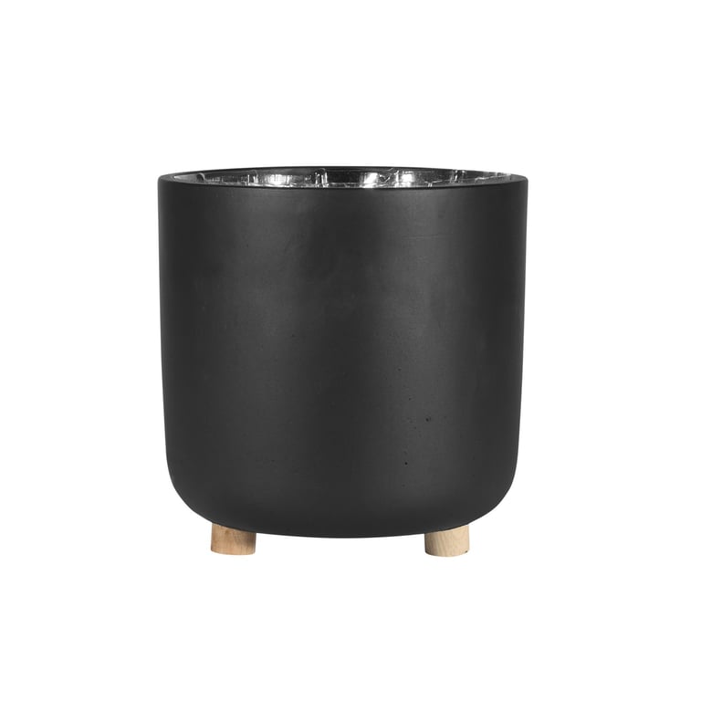 14cm x 13cm Moda Black Footed Indoor Planter - Home Decor Gardening Accessory