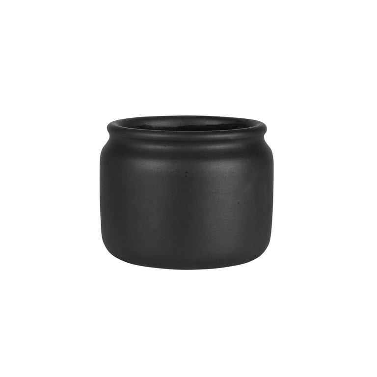 Moda Black Honey Pot Planter - Modern Indoor Plant Holder (11cm x 14cm)