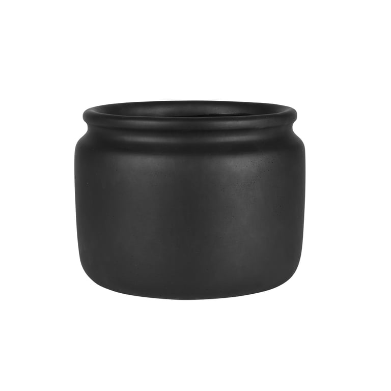 Moda Black Honey Pot Planter - Modern Home Decor Planters for Indoor Plants, 15cm x 19cm