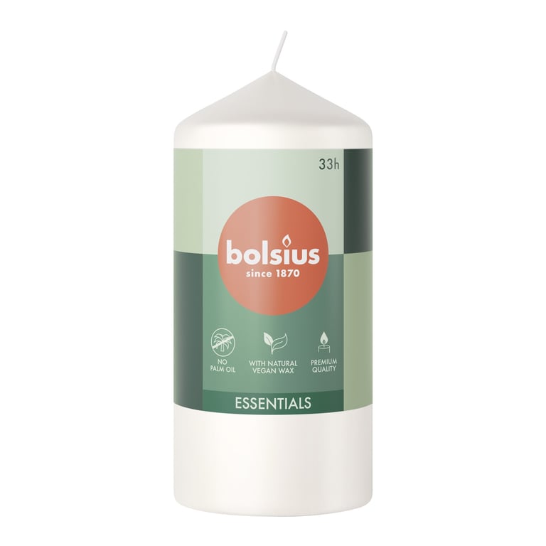 Bolsius Cloudy White Essential Scented Pillar Candle - 120mm x 58mm Home Fragrance