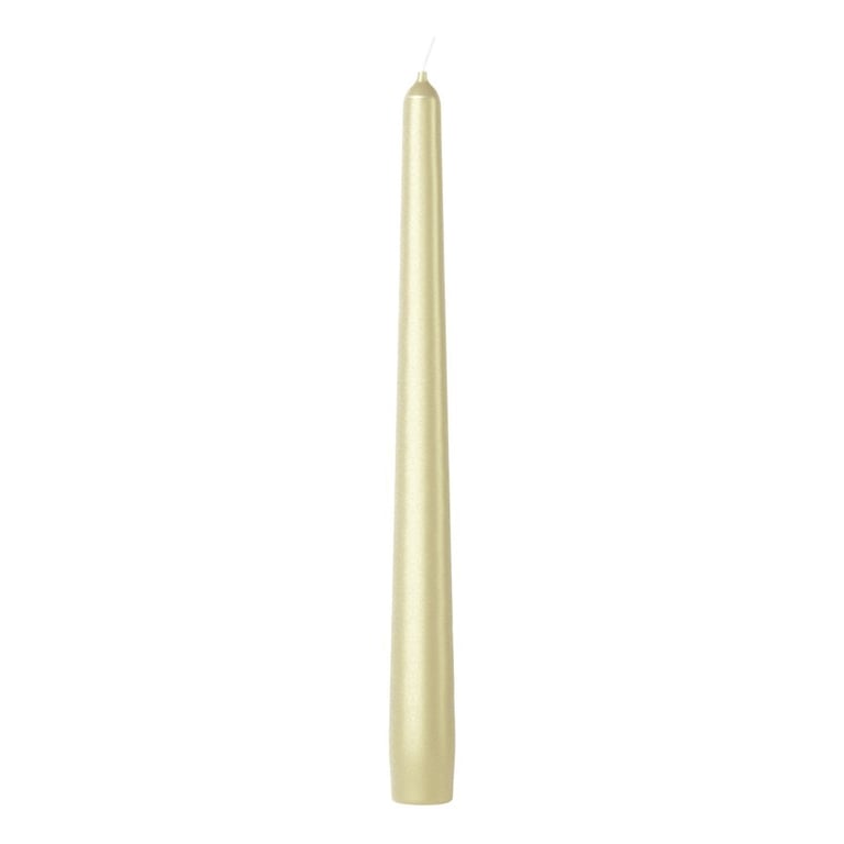 Bolsius Metallic White Silver Tapered Candles 4-Piece Set