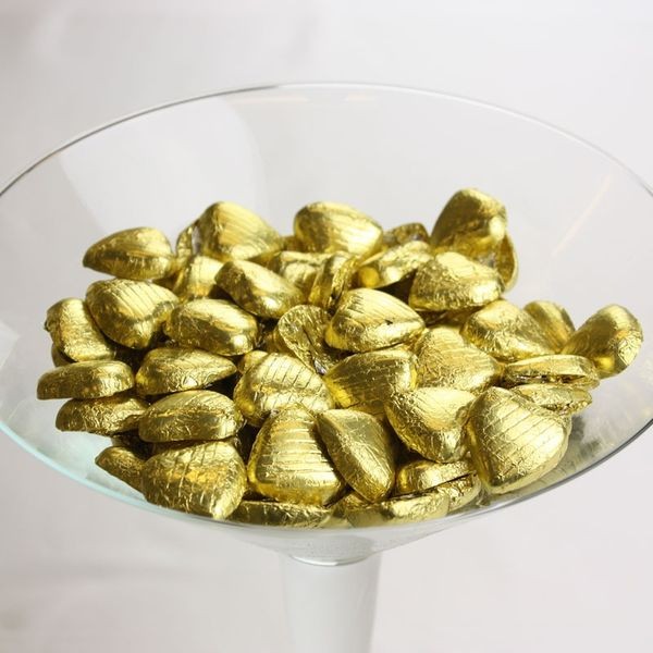 Gourmet Gold Foiled Dark Chocolate Hearts 1kg Gift Box - Perfect Valentine s Day Treat
