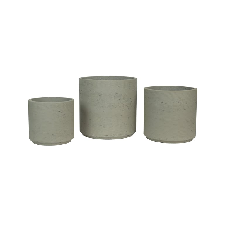 Hortus Classic Cemento Cylinder Planter Set of 3 - Durable Outdoor Gardening Pots for Home Decor