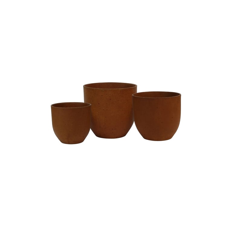 Hortus Classic Oxidized Planter Set - 3-Piece Indoor Plant Pots