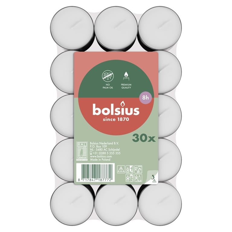 Bosius White Tealights - 30 Pack Fragrance Candles for Home Decor