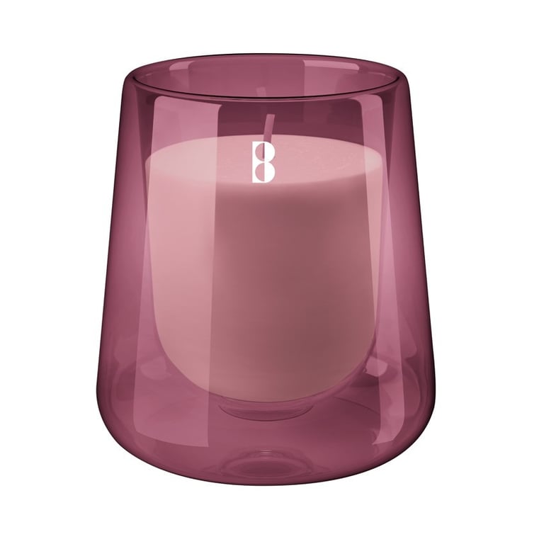 Pink Glass Bolsius Clean Light Starter Kit - Cedarwood & Vetiver Aromatherapy Home Fragrance Diffuser Set