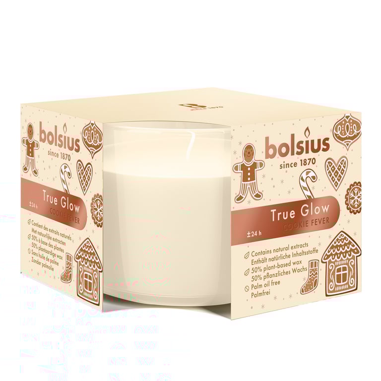 Cookie Fever Scented Glass Candle - Home Fragrance with Delicious Cookie Aroma