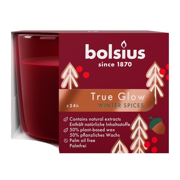 Bolsius Fragrance Glass Scented Candle - Winter Spice Home Fragrance