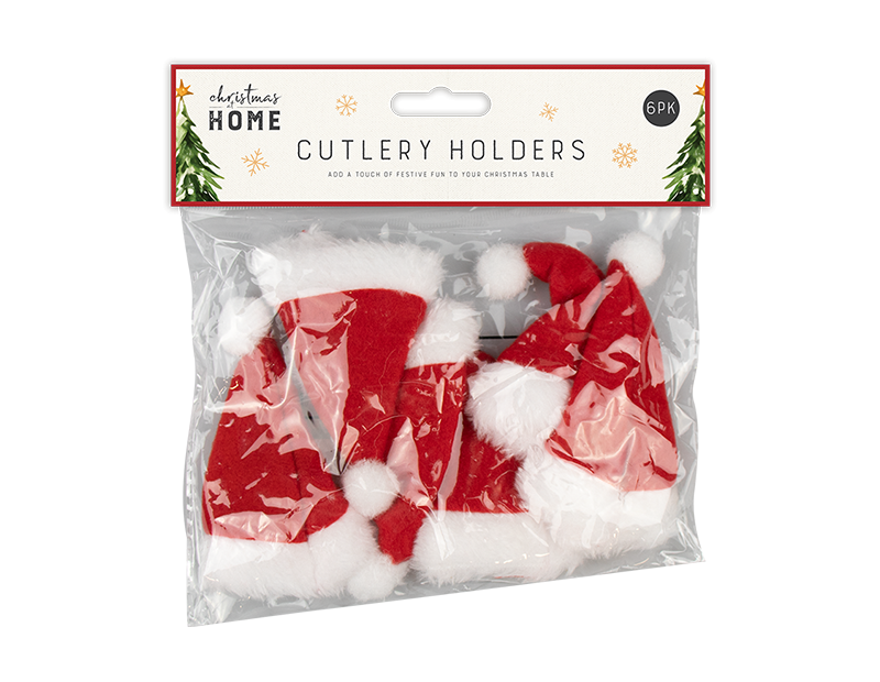 Christmas Cutlery Holders - 6-Piece Holiday Tableware Set for Festive Dining and Home Decor