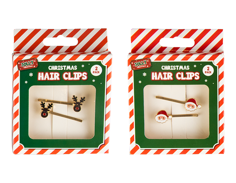 Assorted Christmas Hair Clips - Festive Holiday Fashion Accessories Set
