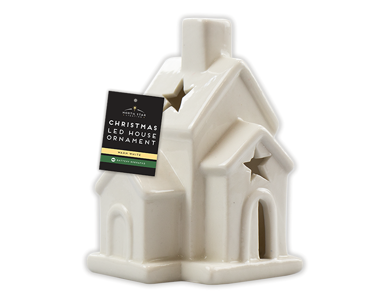 Ceramic LED House Ornament Assorted Designs Indoor Christmas Decoration Home Decor