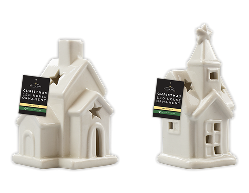 Ceramic LED House Ornament Assorted Designs Indoor Christmas Decoration Home Decor