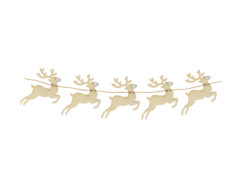 Wooden Reindeer Bunting - Christmas Decoration for Home Decor