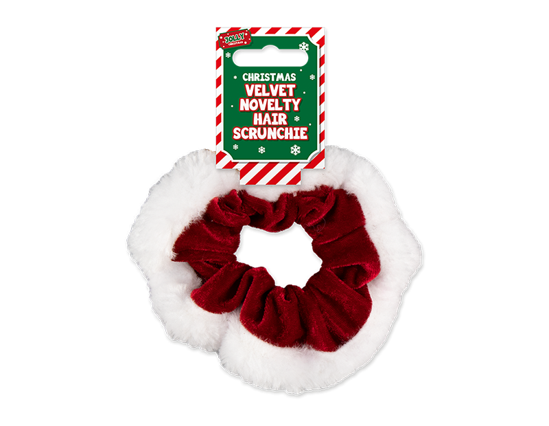 Velvet Christmas Hair Scrunchie - Festive Holiday Accessory for Women