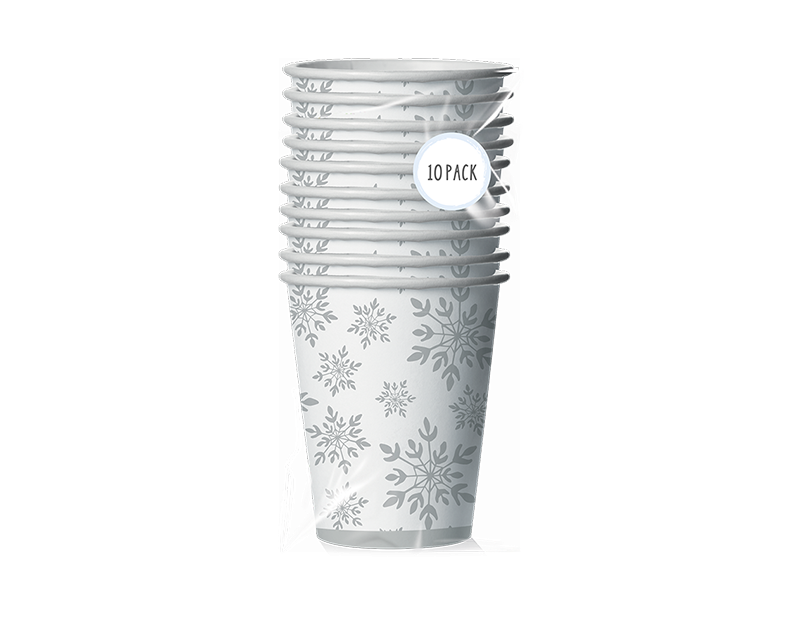 Foiled Paper Cups - 10 Pack Disposable Party Supplies for Event Catering and Parties