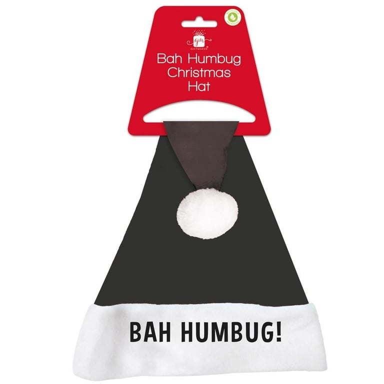 Bah Humbug Felt Red Christmas Hat - Handmade Holiday Headpiece