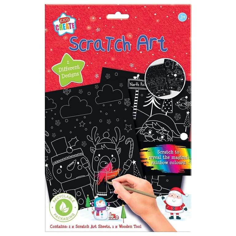 Christmas Scratch Art Home Decor Set - Festive Holiday Art for Winter Wonderland Design
