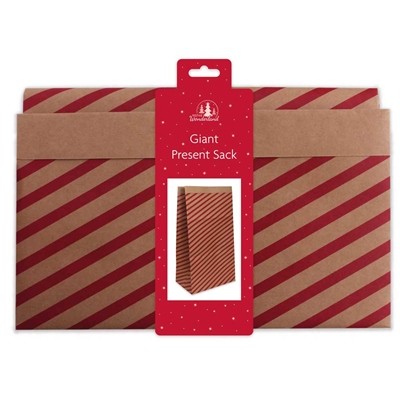 Kraft Red Stripe Superjumbo Sack - Large Eco-Friendly Trash Bags for Home & Garden Supplies
