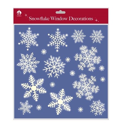 Snowflake Window Stickers - Clear Frost Decals for Winter Home Decorations