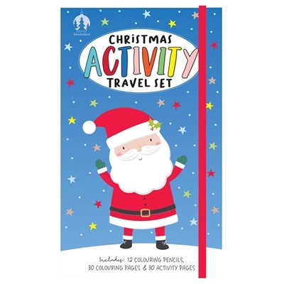 Christmas Foldable Activity Travel Set - Portable Kids Holiday Game and Entertainment Pack