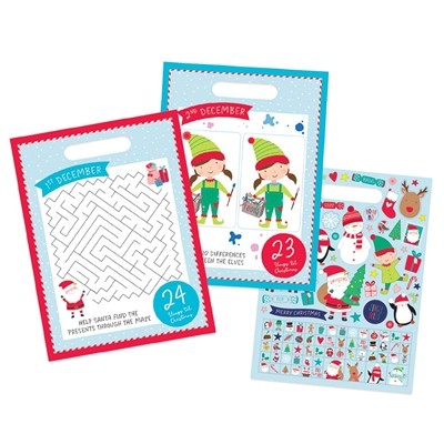 Christmas Countdown Activity Pack: Holiday Gift Set with Home Decor and Winter Fun Games