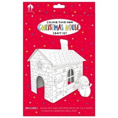 Colour Your Own Christmas House - Holiday DIY Activity Book and Decor Kit
