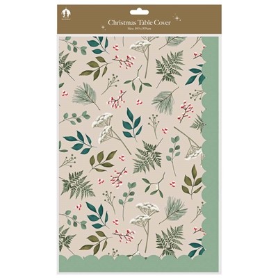Traditional Christmas Paper Table Cover - Festive Holiday Decor Protection (109 x 160cm)