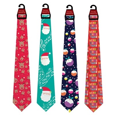 Plush Christmas Musical Tie - Festive Holiday Accessory