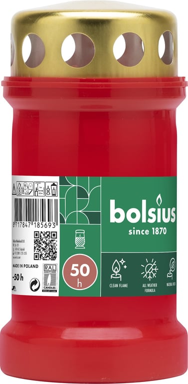 Red Bolsius 50 Hour Indoor Memorial Light - A Lasting Tribute to Loved Ones