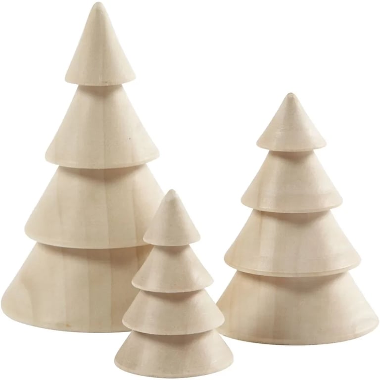 Handcrafted Wooden Christmas Tree Set - Holiday Decorations for Home Decoration