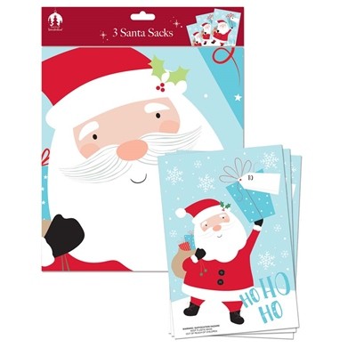 3-Piece PVC Santa Sack Reusable Holiday Gift Bags for Festive Christmas Packaging