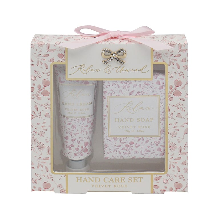 Velvet Rose Hand Care Set - Luxurious Moisturizing Treatment with Rose Scented Lotion and Cream for Soft Hands