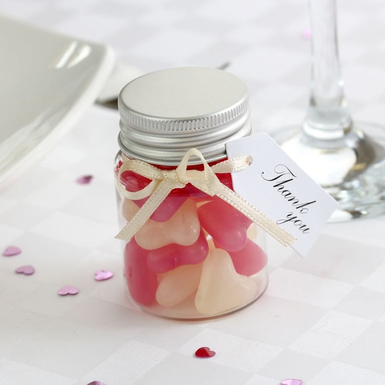 White and Pink Heart Mini Home Decor Jar - Perfect Valentines Day Gift or Romantic Accent