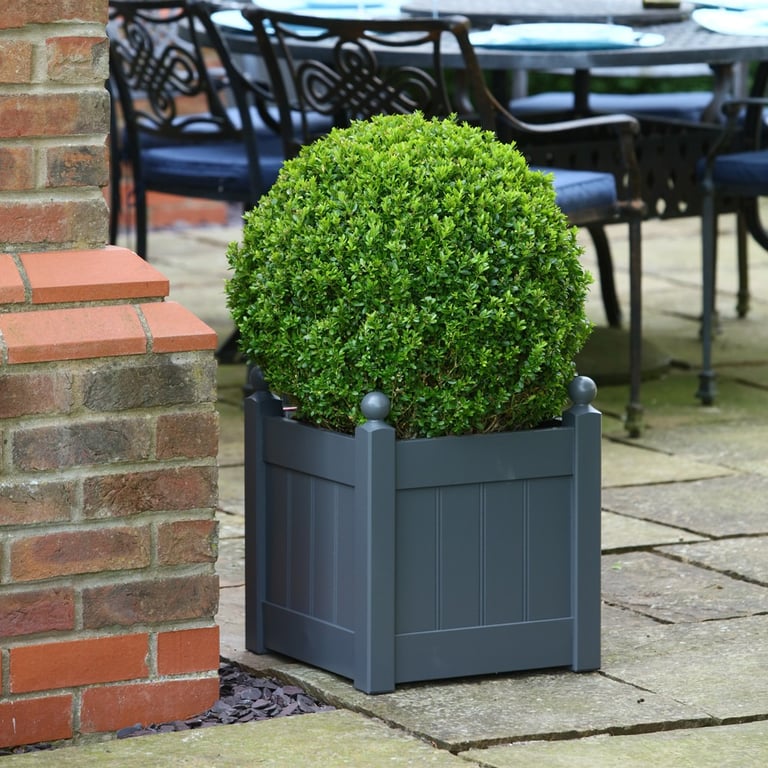 AFK Large Classic Painted Charcoal Planter - Outdoor Home Decor Garden Pot