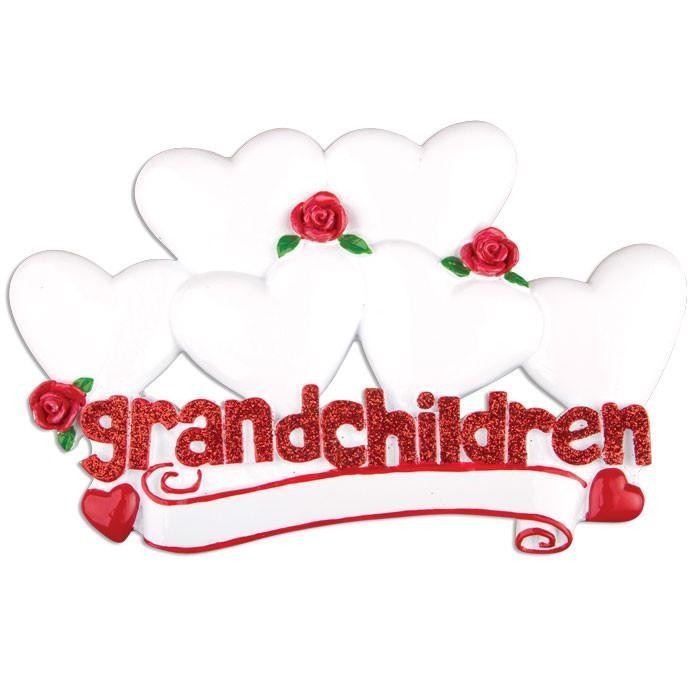 Personalised Grandchildren Heart-Shaped Table Topper - Home Decor Gift for Family Memories
