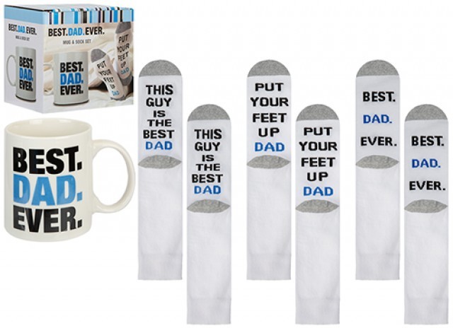 Best Dad Ever Mug & Socks Set - Funny Home Decor Gift for Him