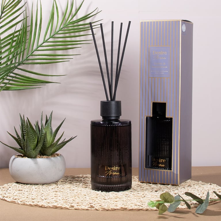 Amber & Sandalwood Essential Oil Diffuser, 500ml - Home Fragrance Aromatherapy Device