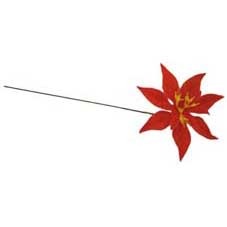 Large Red Poinsettia Plant - Holiday Decorative Pick (12.5cm Flower Diameter)