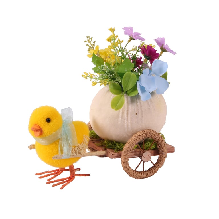 Display Duckling with Cart - Adorable Home Decor Accent