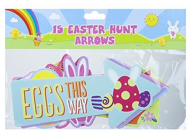 Easter Hunt Arrows - Set of 15 Plastic Easter Egg Hunting Arrows for Kids Outdoor Games and Activities