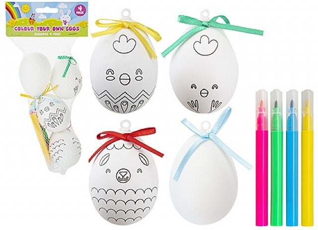 Colour Your Own Eggs - DIY Egg Decorating Set of 4 Hand Painted Eggs